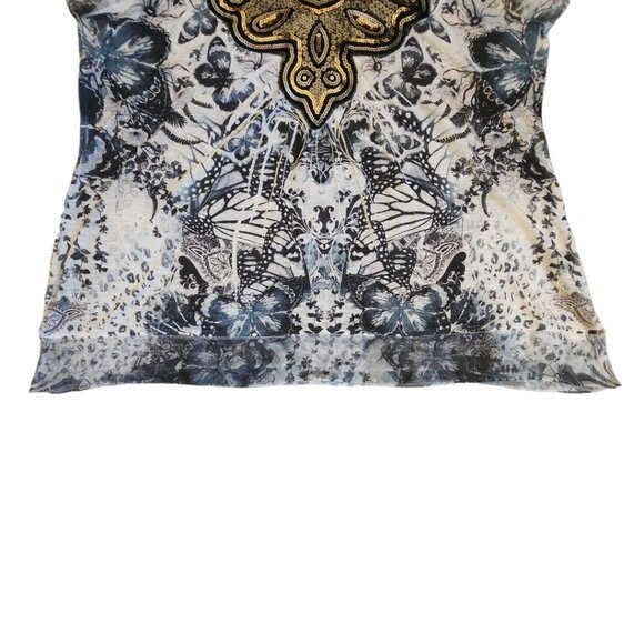 New Directions Weekend Black White Sequin Embellished Wintop Size 1X - Picture 5 of 11